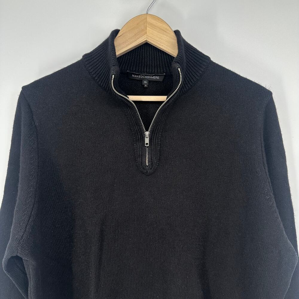 Naked Cashmere Men’s Quarter Zip Sweater Linen Cashmere Blend Pullover Preppy - Picture 3 of 10